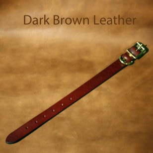 Leather Dog Collar - 9 to 14 inch neck dark brown leather dog collar with solid brass fittings Leather Dog Collar - 9 to 14 inch neck dark brown leather dog collar with solid brass fittings