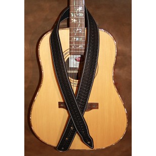 Guitar Strap - 2" wide 'Phoenix' Style Custom Leather Guitar Strap (Hand Tooled Black) Can be personalised Guitar Strap - 2" wide 'Phoenix' Style Custom Leather Guitar Strap (Hand Tooled Black) Can be personalised