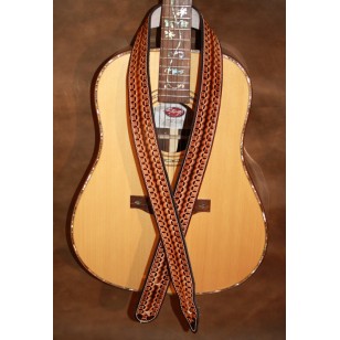 Guitar Strap - 2" 'Phoenix' Style Custom Leather Guitar Strap (Hand Tooled Dark Brown) Can be personalised Guitar Strap - 2" 'Phoenix' Style Custom Leather Guitar Strap (Hand Tooled Dark Brown) Can be personalised