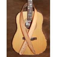 Guitar Strap - 2" 'Phoenix' Style Custom Leather Guitar Strap (Plain Natural Oil-Finished Leather) Can be personalised