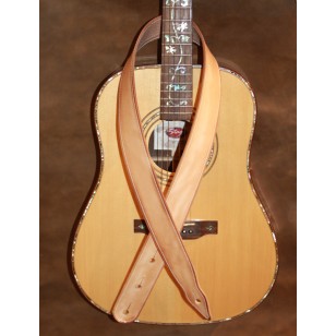 Guitar Strap - 2" 'Phoenix' Style Custom Leather Guitar Strap (Plain Natural Oil-Finished Leather) Can be personalised