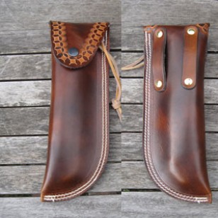 Pouch - Tooled Leather Belt Pouch To Fit Bahco Laplander Folding Bushcraft Saw