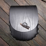 Pouch - Hand-Laced Leather Belt Pouch (Black)