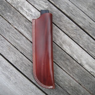 Knife Sheath 1 - Hand Dyed Brown Leather (Wet Form) Knife Sheath To Fit Mora Or Similar Size Bushcraft Knife