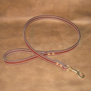 Dog Lead in Brown Leather with Solid Brass Trigger Hook to suit SMALL dogs Dog Lead in Brown Leather with Solid Brass Trigger Hook to suit SMALL dogs