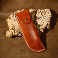 Pouch - Plain Saddletan Leather Belt Pouch To Fit Bahco Laplander Folding Bushcraft Saw