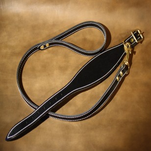 Whippet or Small Lurcher Collar and Matching Lead In Black Leather