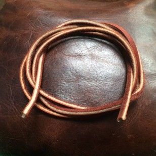 Leather Bootlace or Thong - approximately 41 inches x 4.00mm (pair of laces in brown)