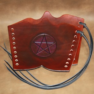 Archery Bracer - Traditional style with Pentagram tooling (pair)