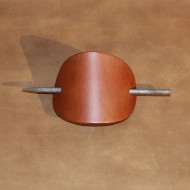Hair Accessories - Plain Brown Leather Hair Barrette or Hair Slide