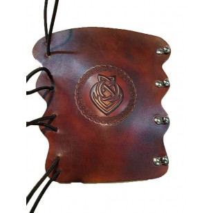 Archery Bracer - Elastic Style fits all sizes - Tooled Celtic Knotwork Arrowhead Design