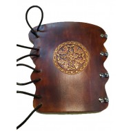 Archery Bracer - Elastic Style fits all sizes - Tooled Oak Leaf and Acorns Design