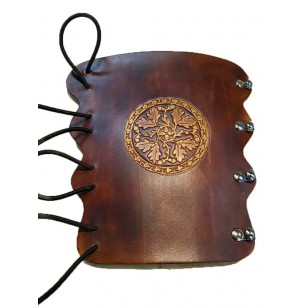 Archery Bracer - Elastic Style fits all sizes - Tooled Oak Leaf and Acorns Design