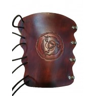 Archery Bracer - Elastic Style fits all sizes - Tooled Circle of Hares design