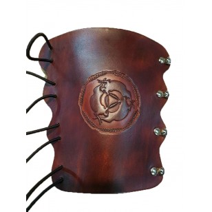 Archery Bracer - Elastic Style fits all sizes - Tooled Circle of Hares design