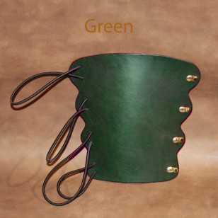 Archery Bracer - Elastic Style fits all sizes - Green Leather