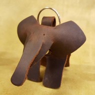 Keyring - Leather Elephant
