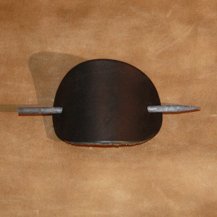 Hair Accessories - Plain Black Leather Hair Barrette or Hair Slide