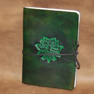 Journal - A5 Leather journal with Green Man design