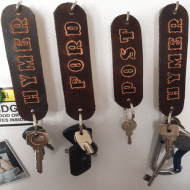 Personalised key fob - hand tooled lettering (name)