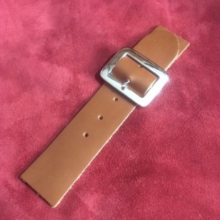 Kilt Strap - Sew-On Kilt or Cloak Strap In Tan Leather. Solid Brass (gold coloured) Buckle Kilt Strap - Sew-On Kilt or Cloak Strap In Tan Leather. Solid Brass (gold coloured) Buckle