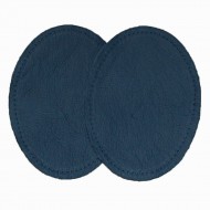 Leather Elbow Patches - (Size Large) Navy Blue (three sizes available)