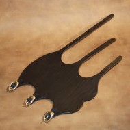 Archery Bracer - Long Bow Style Arm Guard in Black Leather 