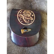 Pouch - Hand-Laced Leather Belt Pouch (Dark Brown) Inspired by Terry Pratchett's Discworld Novels