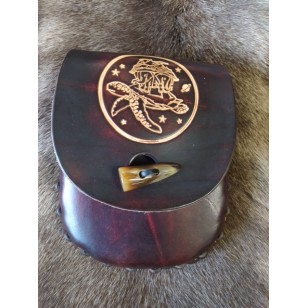 Pouch - Hand-Laced Leather Belt Pouch (Dark Brown) Inspired by Terry Pratchett's Discworld Novels