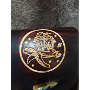 Pouch - Hand-Laced Leather Belt Pouch (Dark Brown) Inspired by Terry Pratchett's Discworld Novels