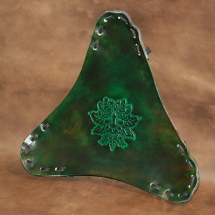 Stool Components - Leather seat with Green Man design