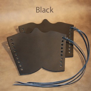 Archery Bracer - Traditional style in black leather (pair)