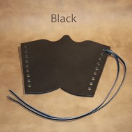Archery Bracer - Traditional style in black leather (single) 
