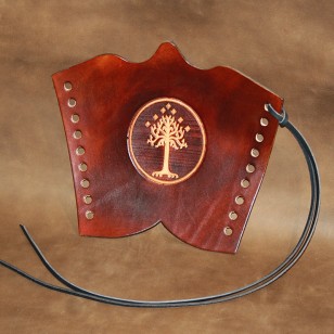 Archery Bracer - Traditional style with White Tree of Gondor tooling (single)
