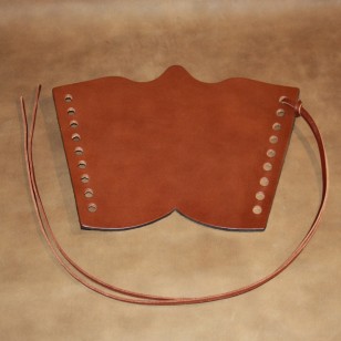 Archery Bracer - Traditional style in brown leather (single) 