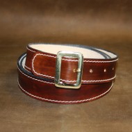 Mandolin (leather) Strap - 1.25" wide - adjustable length (Plain Dark Brown)