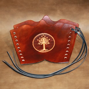 Archery Bracer - Traditional style with White Tree of Gondor tooling (pair)