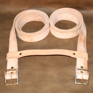 Straps - 1.5" Wide Classic Sports Car Rack Luggage or Basket Straps (pair with spacer strap) 50" Long in Oiled Natural Leather Straps - 1.5" Wide Classic Sports Car Rack Luggage or Basket Straps (pair with spacer strap) 50" Long in Oiled Natural Leather