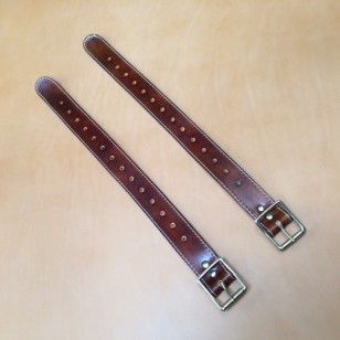 Straps - 1.5" Wide Classic Sports Car Rack 22" Extension Straps  in Dark Brown Leather (PAIR OF STRAPS)