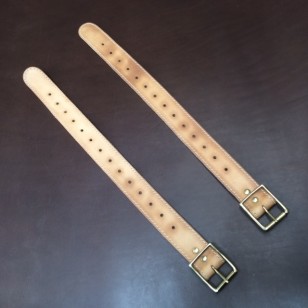 Straps - 1.5" Wide Classic Sports Car Rack 22" Extension Straps  in Natural Oiled Leather (PAIR OF STRAPS)