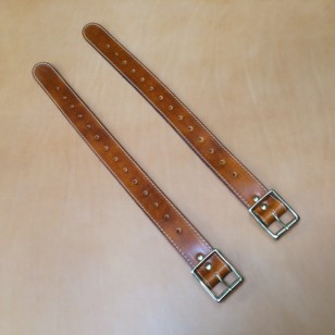 Straps - 1.5" Wide Classic Sports Car Rack 22" Extension Straps  in Saddle Tan Leather (PAIR OF STRAPS)