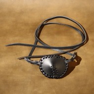 Re-enactment / Larp / Steampunk - Leather eye patch, perfect for pirates (Plain Black)