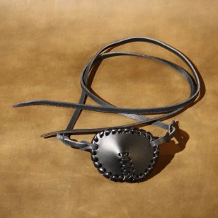 Re-enactment / Larp / Steampunk - Leather eye patch, perfect for pirates (Plain Black)