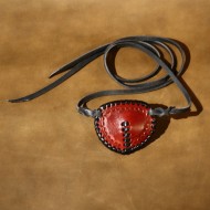 Re-enactment / Larp / Steampunk - Hand-Tooled Leather eye patch, perfect for pirates (Mahogany)
