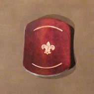 Scouts & Cubs - 'American style' Leather Scout Woggle with Fleur de Lys Motif in Brown