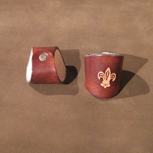 Scouts and Cubs Traditional Plain Embossed Leather Scout Woggle Hand Tooled with Fleur de Lys Motif - Pure Scouting Nostalgia!